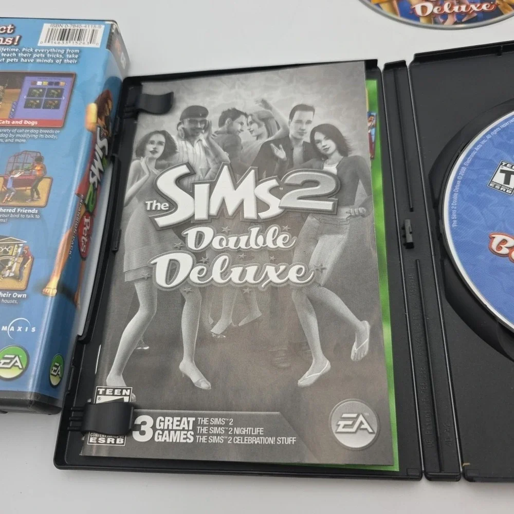 The Sims 2 Double Deluxe,Pets,& Sims 3 PC Gams Lot Of 3 Complete Windows
